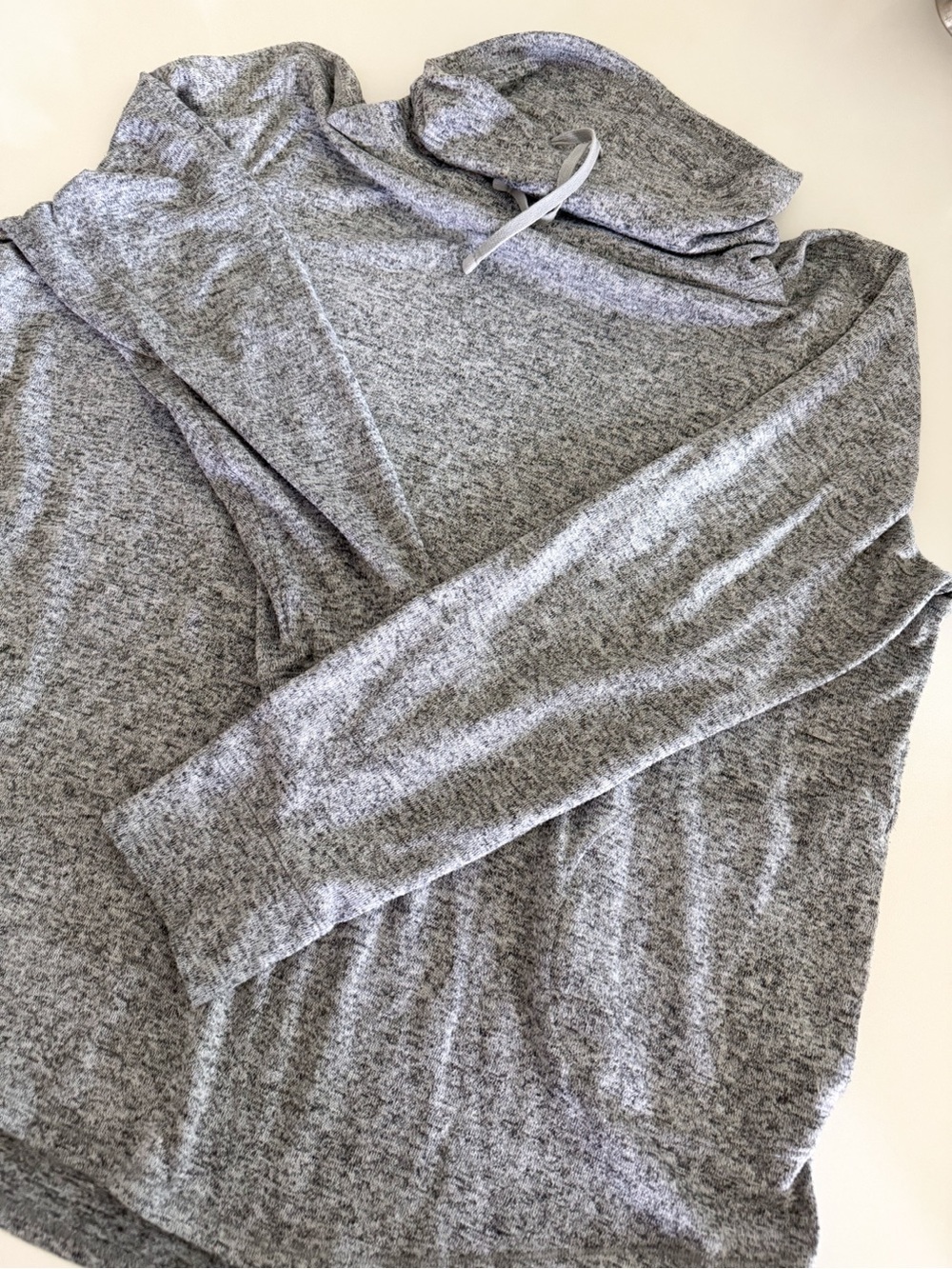 Lightweight Heathered Gray Cowl Neck Sweatshirt